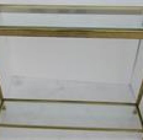 TWIG CONSOLE TABLE STEEL W/TEMPERED GLASS TOP