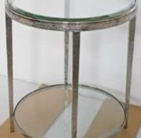 TWIG LAMP TABLE SS W/TEMPERED GLASS TOP
